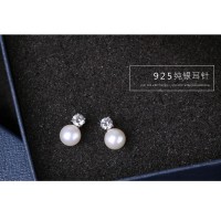珍珠耳釘女學生純銀防過敏韓國氣質銀針耳飾簡約百搭個性耳環甜美